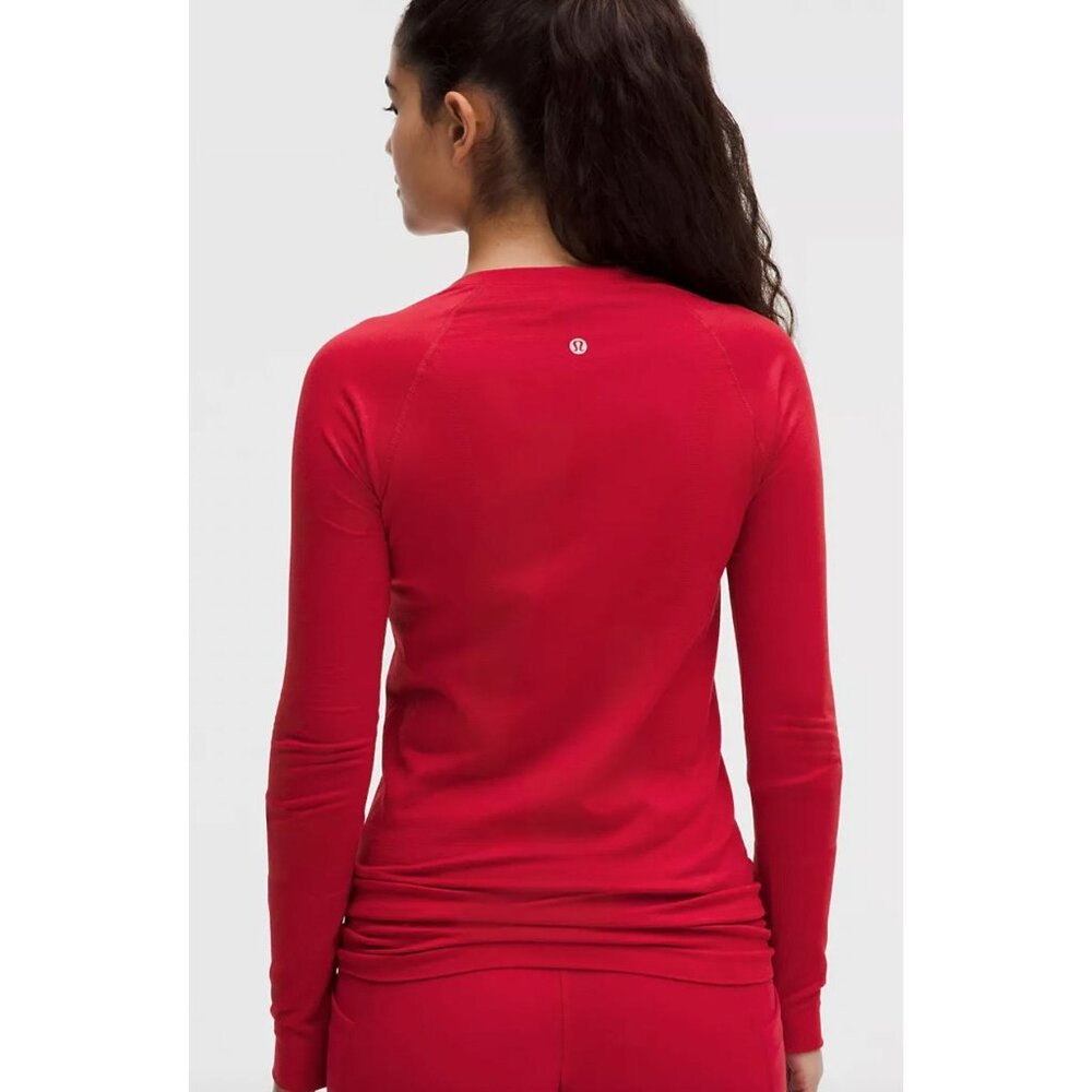 NWT Lululemon Swiftly Tech Long Sleeve Running Shirt 2.0 Red Size US 14 $78 [jb] - Picture 4 of 8